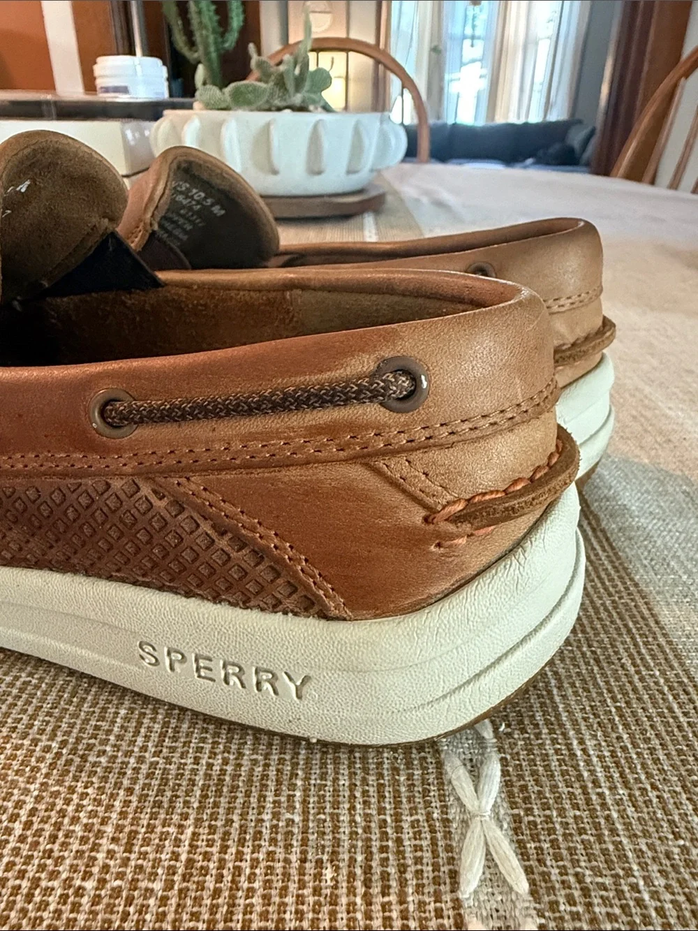 Sperry Men’s Tan Leather Slip-On Boat Shoes